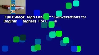 Full E-book  Sign Language Conversations for Beginning Signers  For Online