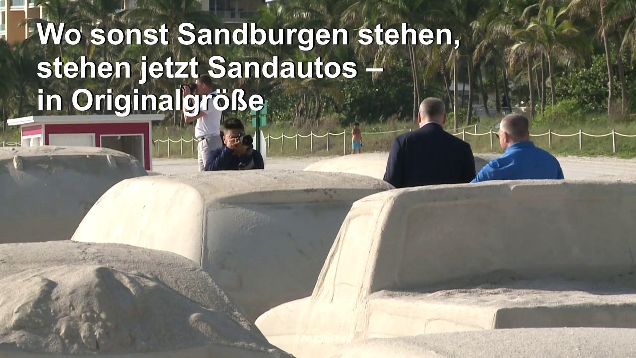 Klima-kunst am strand: mega-stau in miami