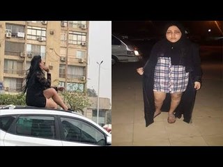 فتاه ترقص فوق سياره فى صلاح سالم بملابس النوم