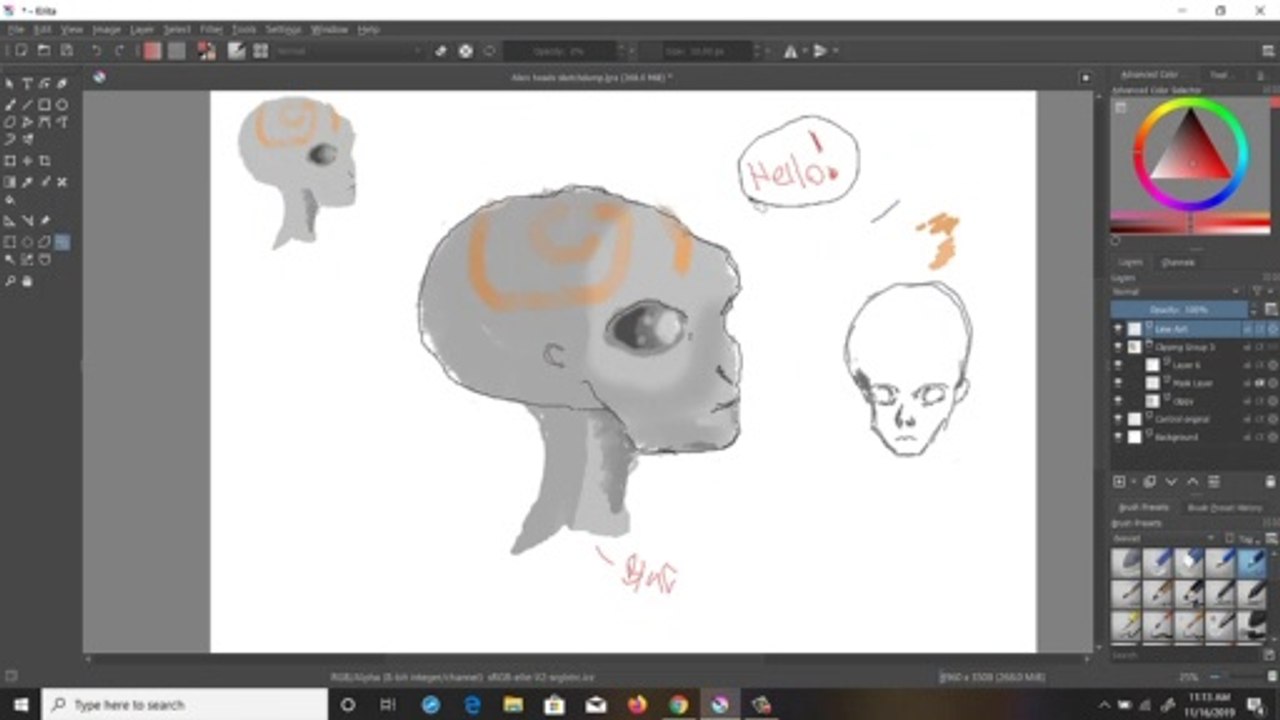 Aliens Character Study (Using Krita) #1