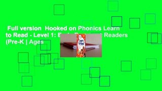 Full version  Hooked on Phonics Learn to Read - Level 1: Early Emergent Readers (Pre-K | Ages