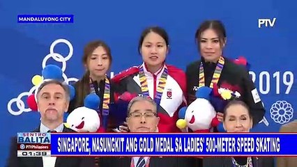 Singapore, nasungkit ang gold medal sa ladies' 500-meter speed skating