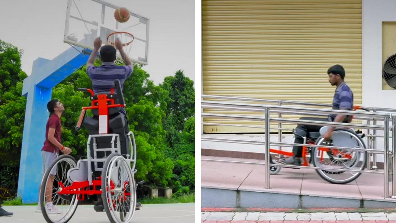 Un fauteuil roulant avec une position debout
