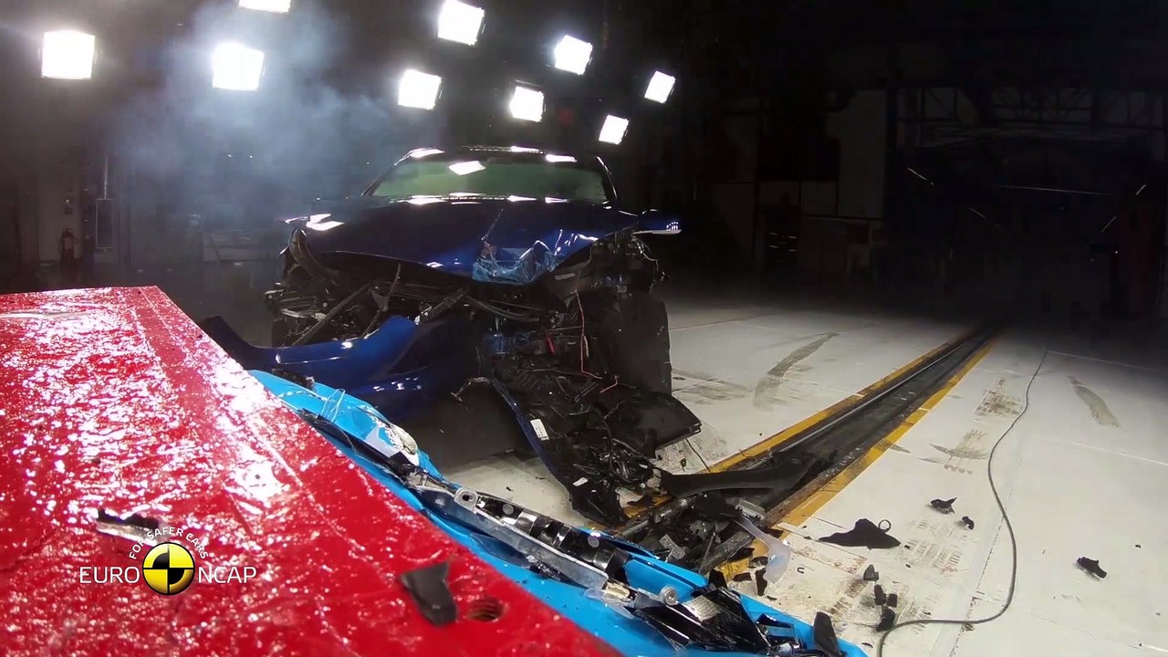 Euro NCAP testing Dec 2019 - Tesla Model X and Porsche Taycan