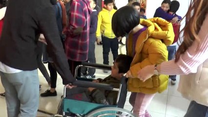 Hatay'da engelli öğrencilerin sinema keyfi