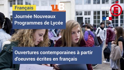 Ouvertures contemporaines à partir d'oeuvres écrites en français