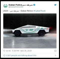 La police de Dubaï, bientôt au volant de Tesla Cybertruck ?