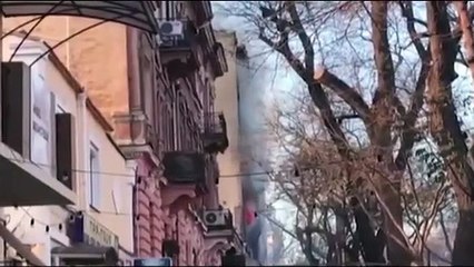 Крупный пожар в одесском колледже экономики, права и гостиничного бизнеса