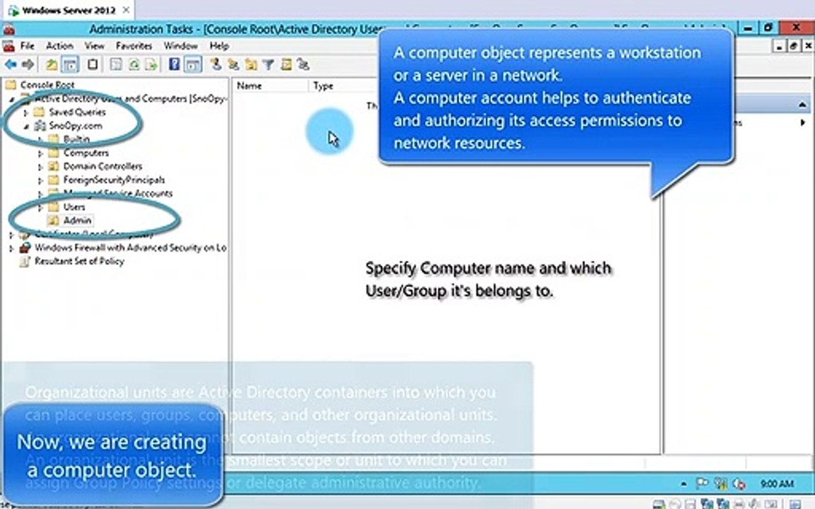 2.1.2 Create and configure Active Directory objects Working with Active Directory Objects
