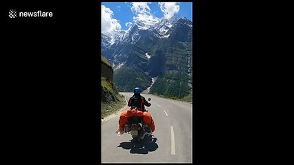 Footage of motorbike ride through the Himalayas is ultimate travel eye candy
