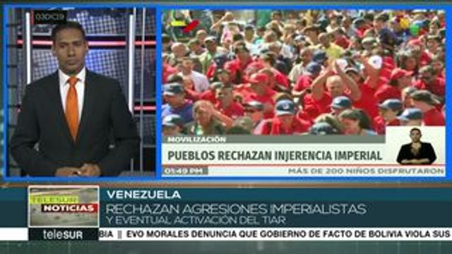 Venezolanos marchan para rechazar agresiones de EE.UU. y sus aliados