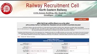 NER Railway Recruitment 2019/North Eastern Railway Gorakhpur Vacancy 2019