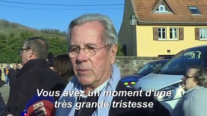 Christophe Castaner et Jean-Louis Debré au cimetière profané de Westhoffen