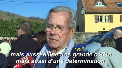 Christophe Castaner et Jean-Louis Debré au cimetière profané de Westhoffen