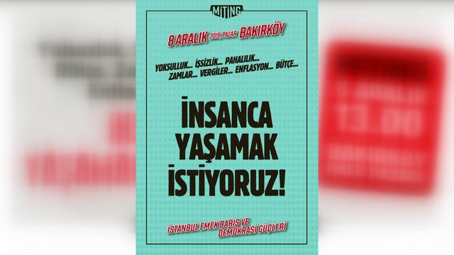 8 ARALIK BAKIRKÖY MİTİNG ÇAĞRISI
