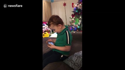 Little boy in Toronto is VERY excited to hear from Santa