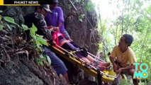 El tiparraco viola a esta chica que se había caído por un acantilado... y tenía rota la espalda