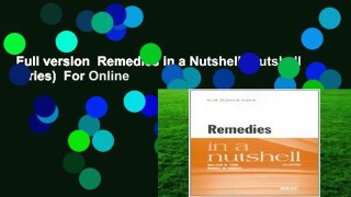 Full version  Remedies in a Nutshell (Nutshell Series)  For Online