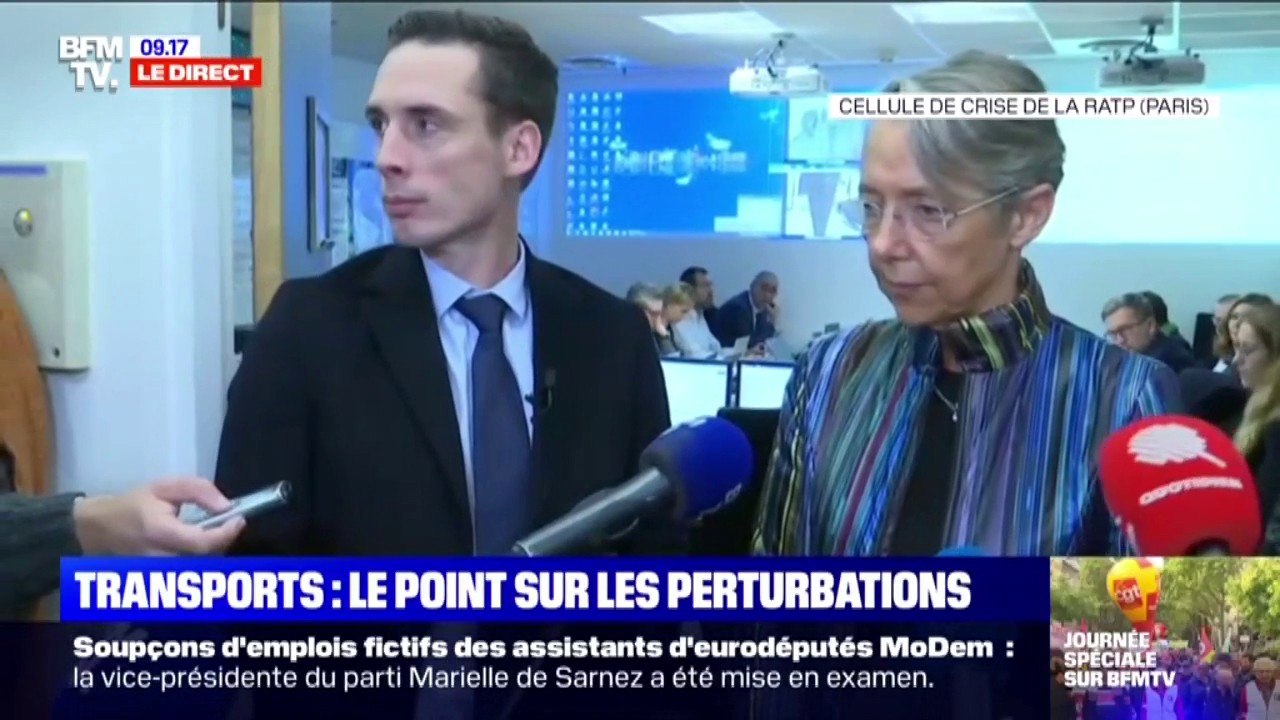 Grève: Élisabeth Borne "ne pense pas" qu'il y aura "une amélioration sensible" demain dans les transports