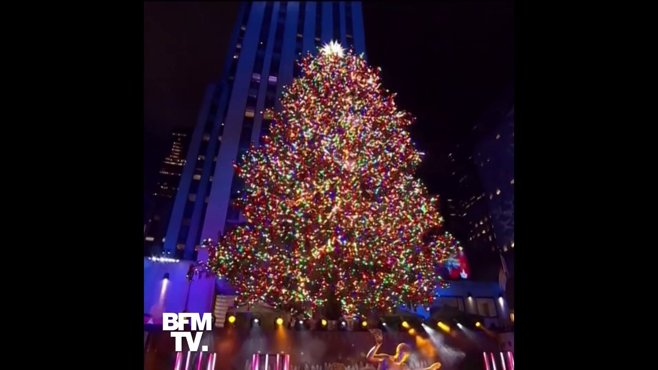 À New York, le sapin de Noël du Rockefeller Center s'illumine
