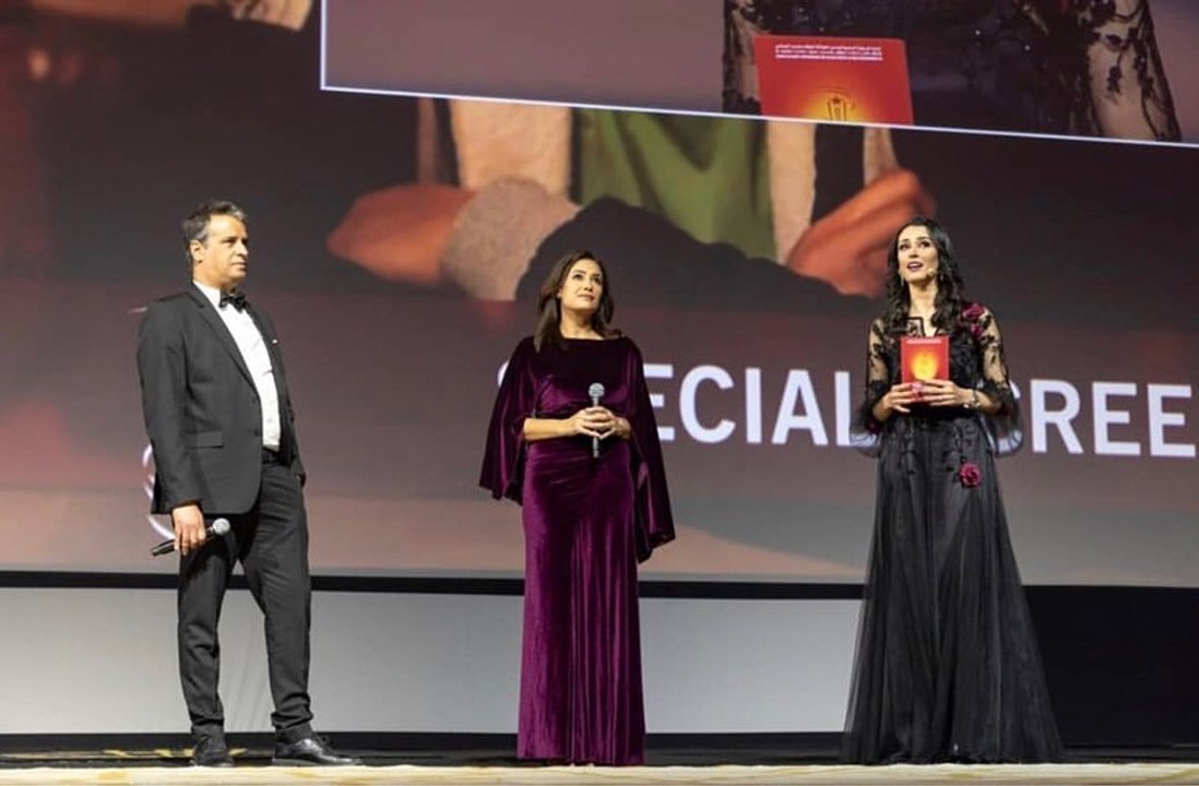 كلمة هند صبري خلال عرض فيلمها "نورا تحلم" بمهرجان مراكش
