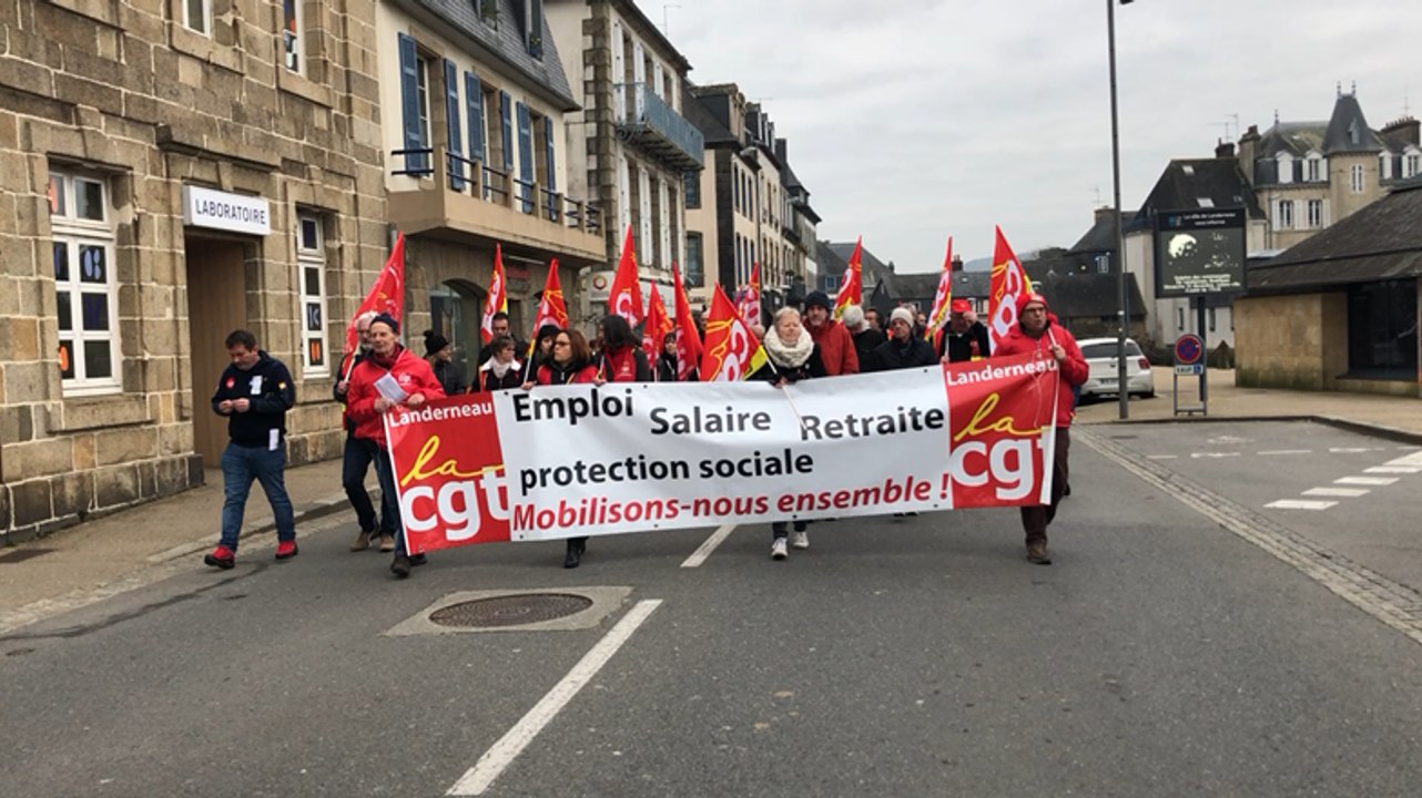 Landerneau. Manifestation contre la réforme des retraites