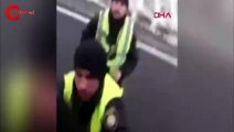 Türk TIR şoförüyle polis arasında arbede: Niye silah çekiyorsun, sen erkek misin? Hadi sık!