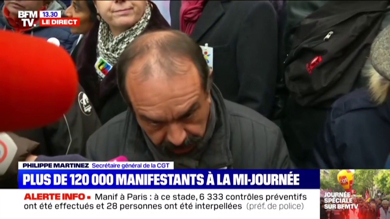 Philippe Martinez (CGT) déclare que les syndicats "se réunissent demain matin" pour discuter de la suite de la grève et assure "qu'elle ne s’arrêta pas ce soir"
