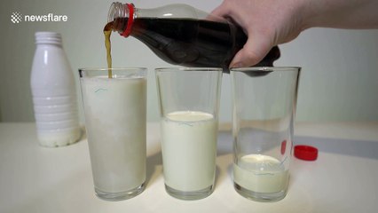YouTuber makes Coca-Cola turn transparent by using milk