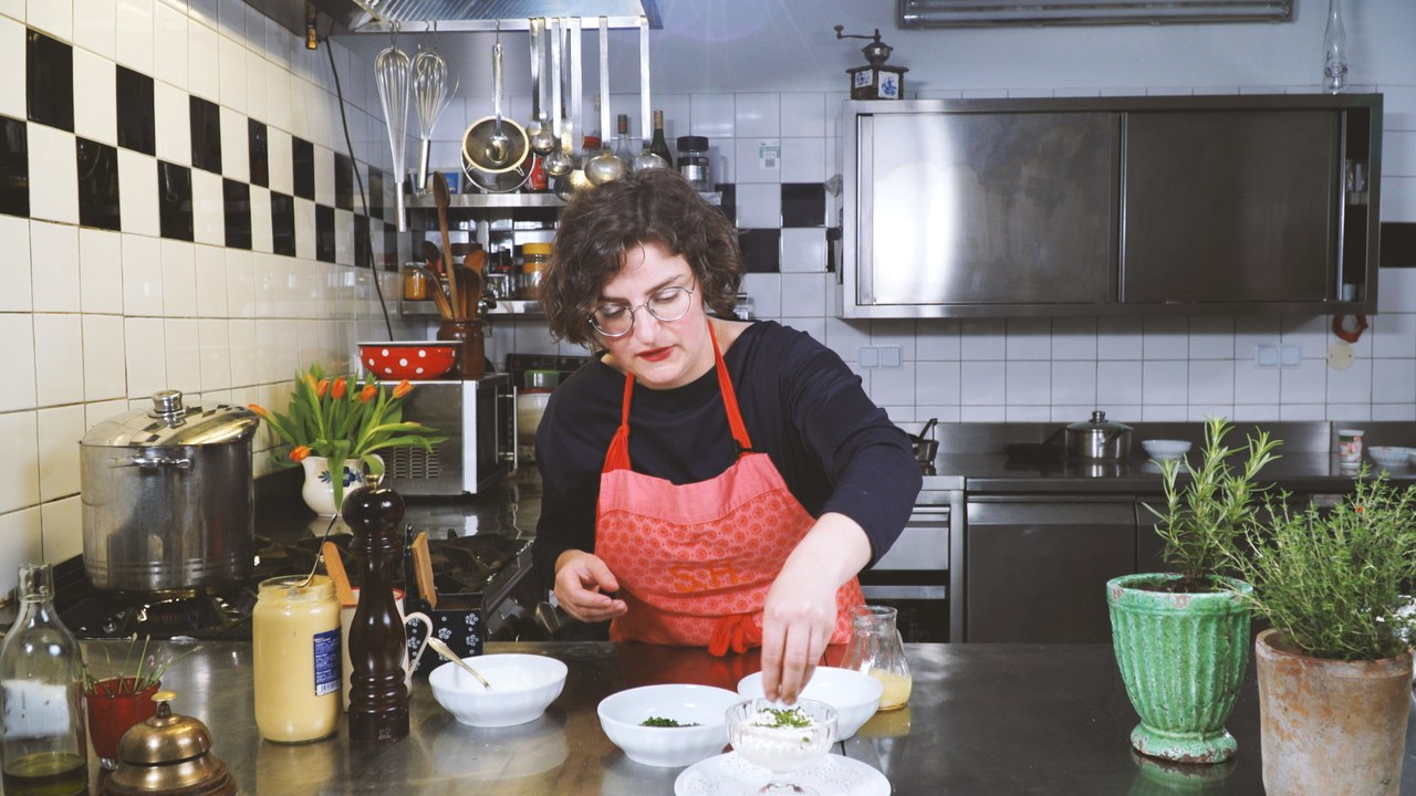 Kochen mit der Herknerin: Schnittlauchsauce aus selbstgemachter Mayonnaise