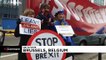 Anti-Brexit protesters gather outside British embassy in Brussels