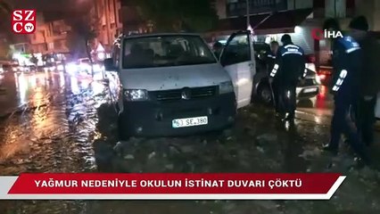 Şanlıurfa’da yağış nedeniyle okul duvarı çöktü