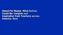 About For Books  What School Could Be: Insights and Inspiration from Teachers across America  Best
