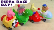 Peppa Pig Full Episode Racing Challenge with Disney Pixar Cars 3 Lightning McQueen & Mater with Funny Funlings Family Friendly Toy Story