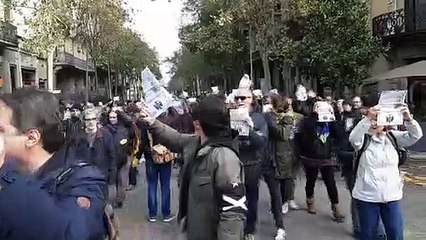 Protesta contra la constitució espanyola a Barcelona