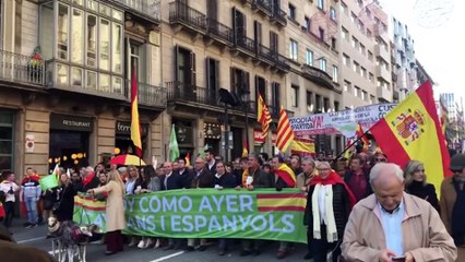 Manifestación de Barcelona por el Día de la Constitución: "Pedro Sánchez, traidor"