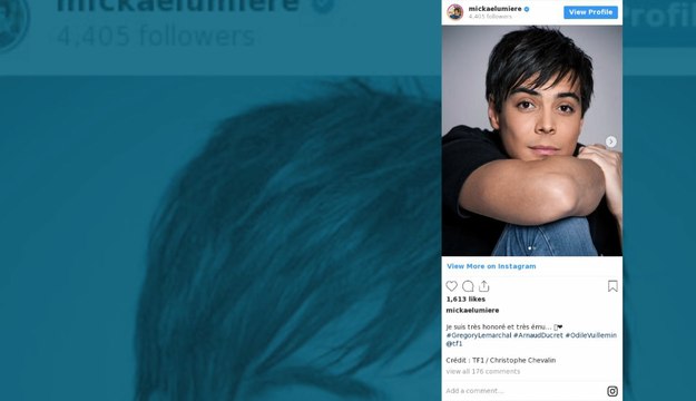 L’acteur Mickaël Lumière incarnera Grégory Lemarchal à l’écran dans le biopic de TF1