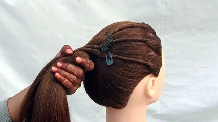 How To Make Front Twist Hairstyle Use Of Rubber Band With Trick