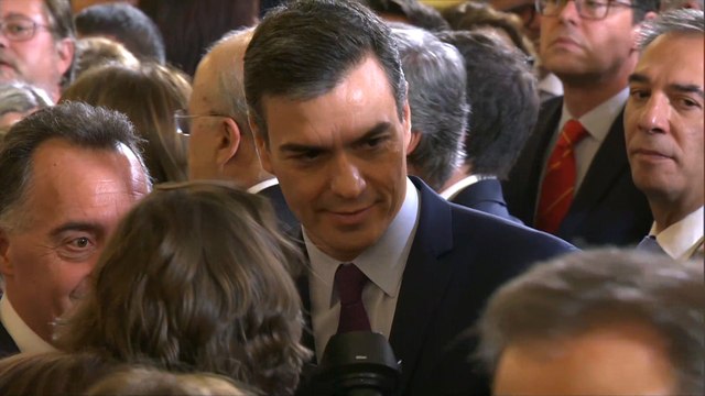 Pedro Sánchez durante el aniversario de la Constitución