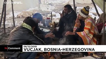 شاهد: الأوضاع البائسة في مخيم للمهاجرين في البوسنة قررت السلطات إزالته