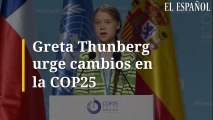 Greta Thunberg urge cambios en la COP25