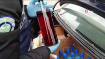 Otomobilin bagajında sahte alkol ele geçirildi