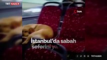 Soğukta üşüyen köpeği otobüse bindirdi