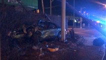 Car Crashes into Pole Causes Major Lane Closures