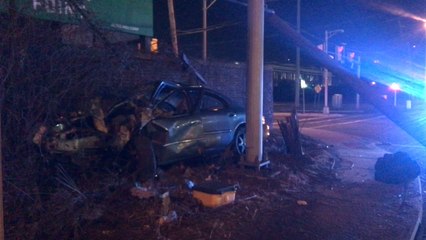Car Crashes into Pole Causes Major Lane Closures