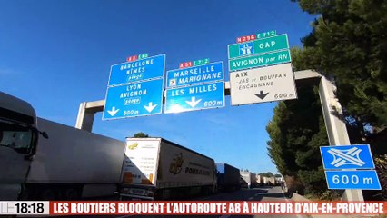 Les Routiers Bloquent L Autoroute A8 A Hauteur D Aix En Provence Video Dailymotion