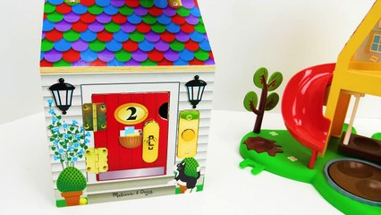 Let's Play with Peppa Pig Weebles and a fun Locking Dollhouse! أطفال مضحك ضد شبح - جوني جوني أغاني الحضانة قافية وتعلم الألوان للأطفال