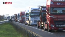 Les routiers barrent les routes pour protester contre la hausse du gazole