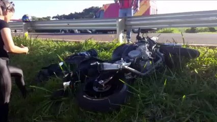 Moto BMW S1000 se envolve em acidente na BR-467