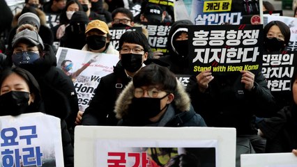 서울 명동·홍대서 홍콩 연대 집회..."폭력 진압 중단하라" / YTN